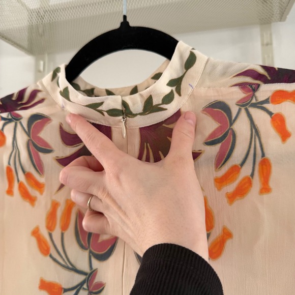 Farm Rio Winter Garden Ruffle Long Sleeve Maxi Dress Cream Floral Boho Size XS - Picture 5 of 9